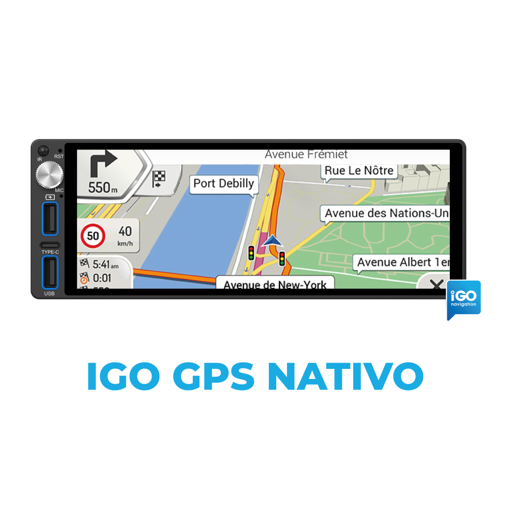 ESTEREO SIMPLE DIN BLAULINE BCM-690A 6.8 PULGADAS ANDROID AUTO CARPLAY GPS – imagen 5