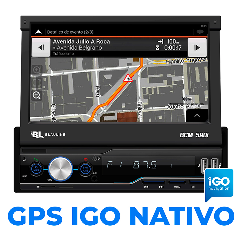 ESTEREO In Dash BLAULINE BCM-590i / 7 PULGADAS / GPS / MIRROR LINK