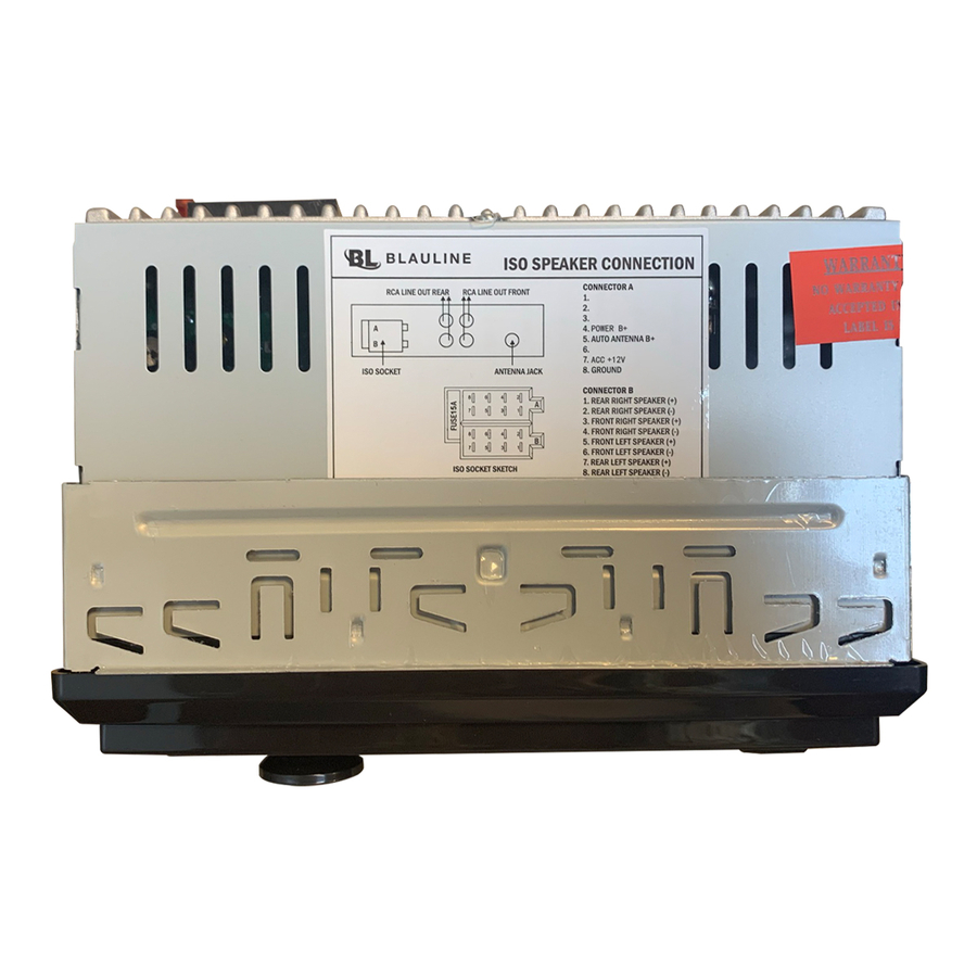 ESTEREO SIMPLE DIN BLAULINE BS-250BT CON USB AUX BT FRENTE DESMONTABLE