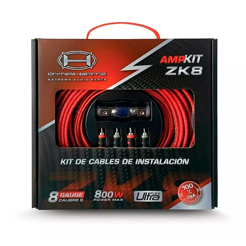 KIT DE CABLES DYNAHERTZ ZK8 / 8AWG / ALTA CALIDAD
