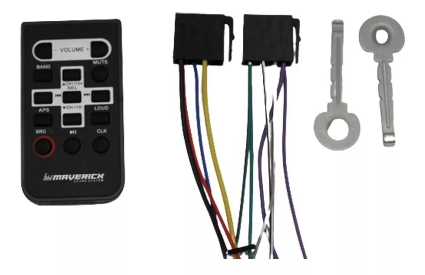 ESTEREO SIMPLE DIN MAVERICK MAV-1500 BLUETOOTH AUX 2 PARES RCA CONTROL REMOTO