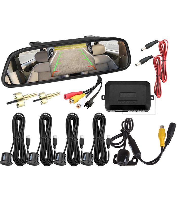 KIT DE 4 SENSORES + ESPEJO CON DISPLAY + CAMARA GUARDTEX GVP-4B