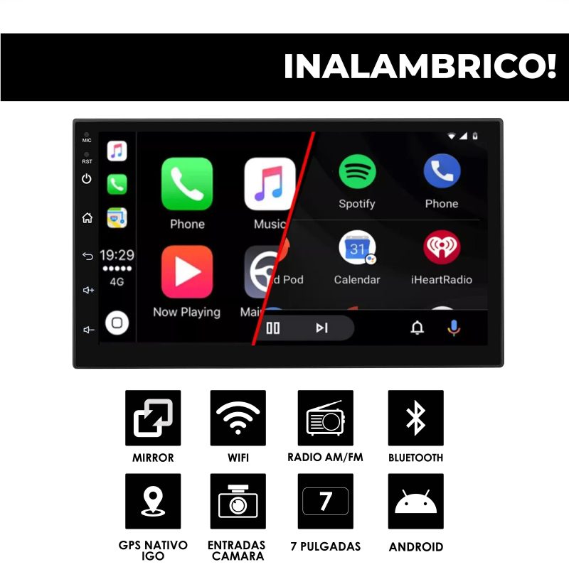 ESTEREO DOBLE DIN BLAULINE BCM-790A / 7 PULGADAS / CARPLAY INALAMBRICO