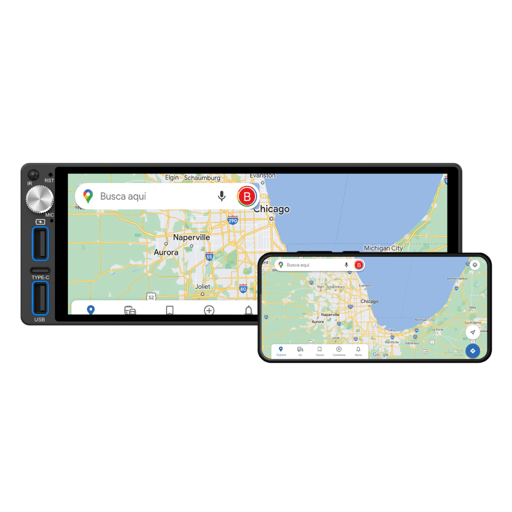 ESTEREO SIMPLE DIN BLAULINE BCM-690A 6.8 PULGADAS ANDROID AUTO CARPLAY GPS – imagen 4