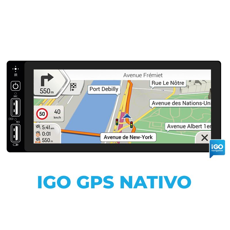 ESTEREO SIMPLE DIN BLAULINE BCM-680A / 6.8 PULGADAS / ANDROID / AUTO CARPLAY / GPS