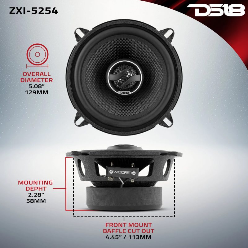 PARLANTE DS18 ZXI-5254 / 5 PULGADAS / 2 VIAS / 60RMS / 180W / 4ohms