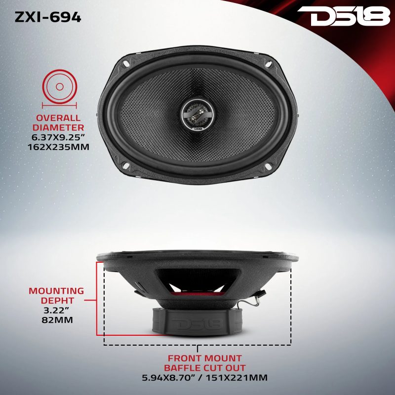 PARLANTES DS18 ZXI-694 / 6x9 PUKLGADAS / 2 VIAS / 120RMS / 260W / 4 ohms