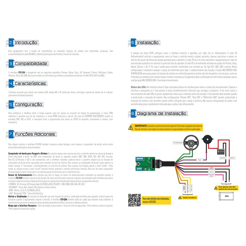 INTERFACE DE VOLANTE FLEXITRON WEX01 / UNIVERSAL / CANBUS