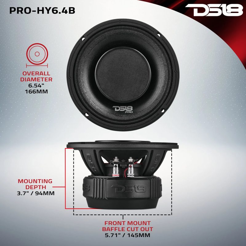 MEDIO DS18 PRO-HY6.4B / 6 PULGADAS / HIBRIDO CON DRIVER / 225RMS / 4OHMS