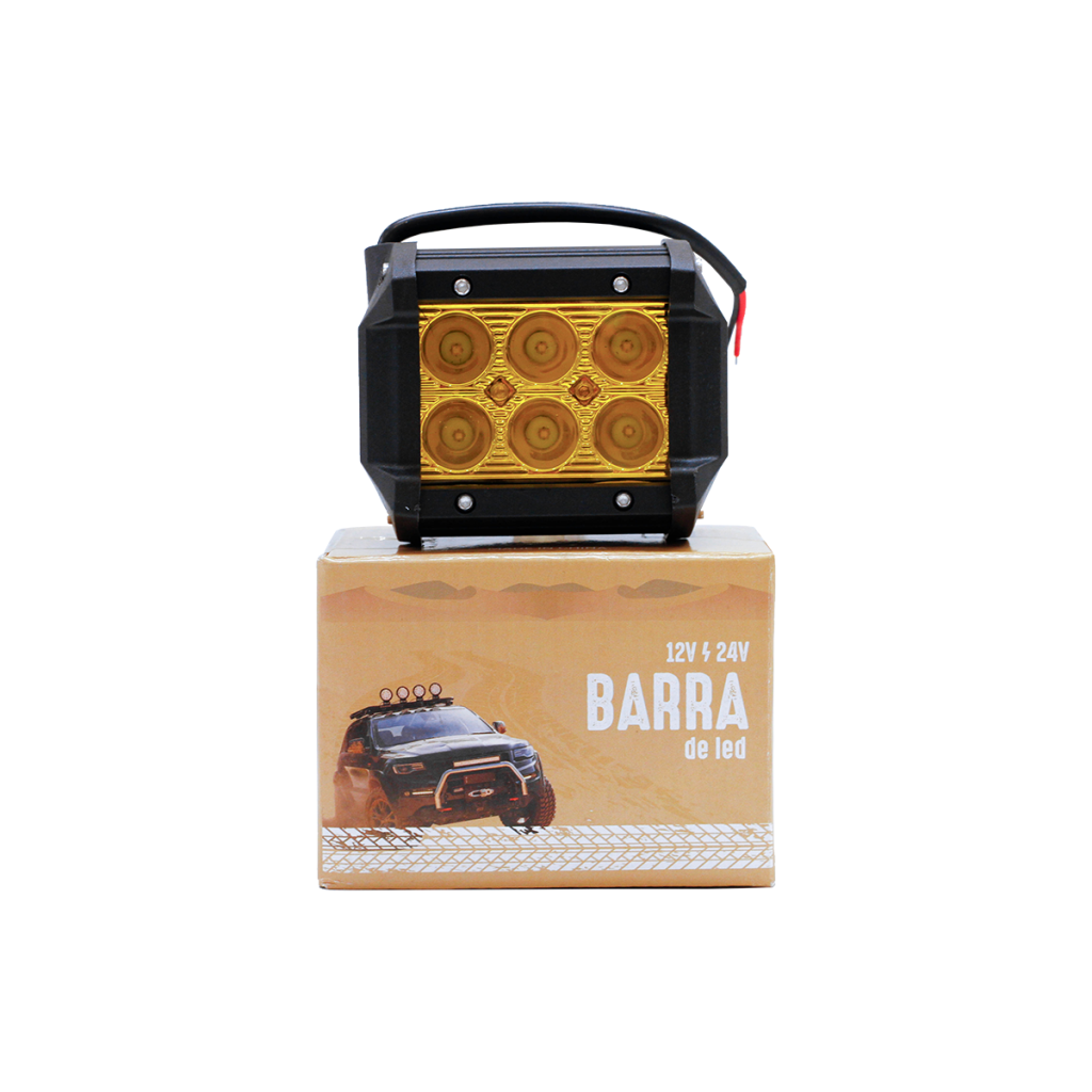 Barra 6 Led LUXLED BAR18AMB Ambar 18w 9,8cm Largo