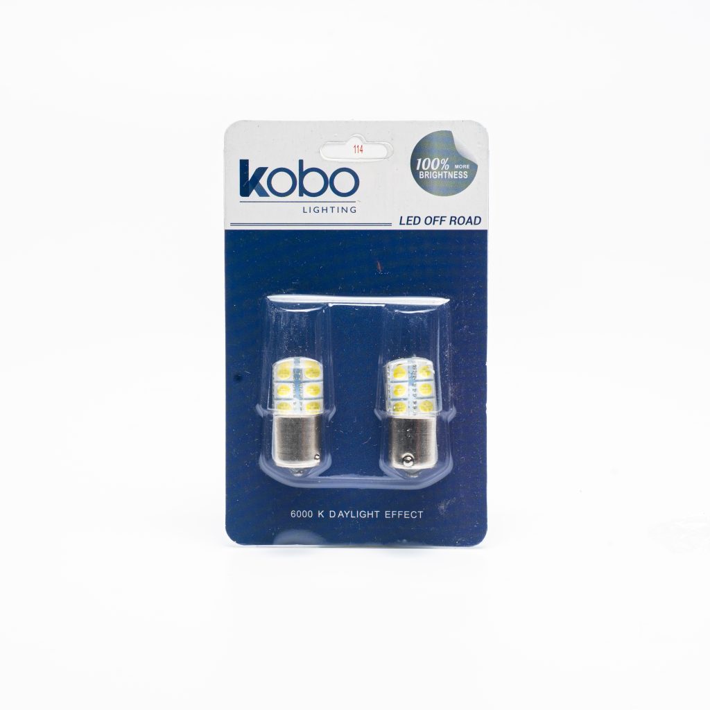 Kit Lampara KOBO LED12498SIL P21W 6 Led 5050 Siliconado Blanco 12v