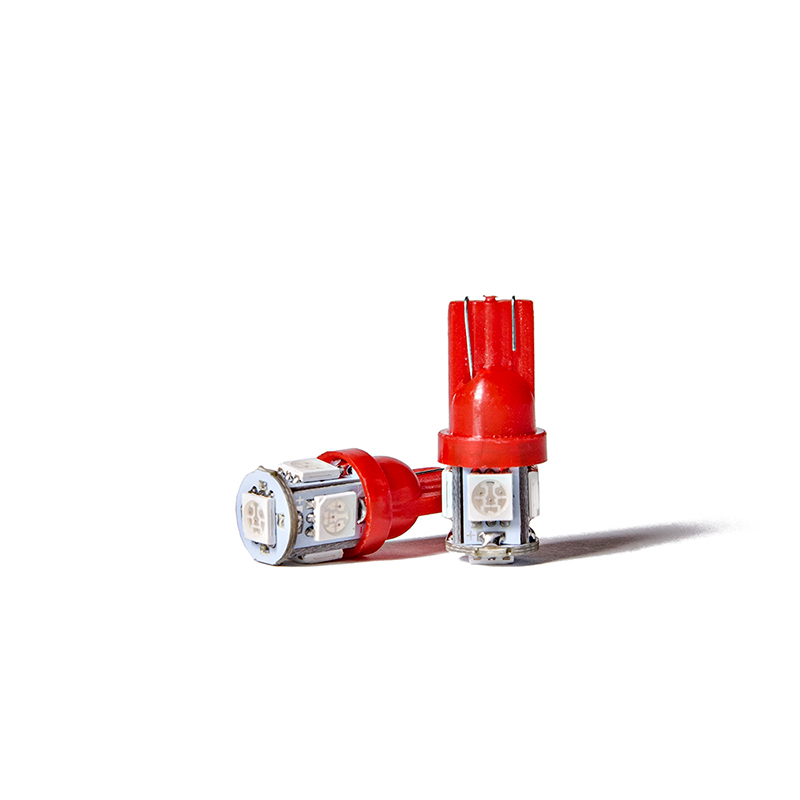 Kit Lamparas KOBO LED12961ROJ5P T10 5 LED SMD 5050 ROJO 12V