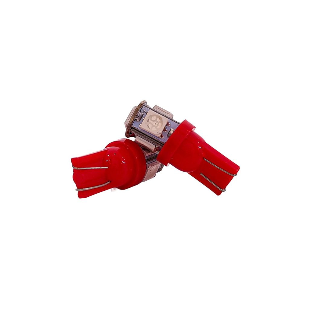 Kit Lamparas KOBO LED12961ROJ5P T10 5 LED SMD 5050 ROJO 12V – imagen 2