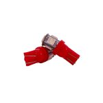 Kit Lamparas KOBO LED12961ROJ5P T10 5 LED SMD 5050 ROJO 12V