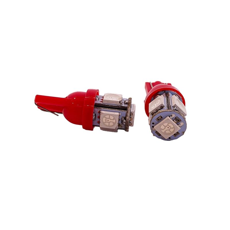 Kit Lamparas KOBO LED12961ROJ5P T10 5 LED SMD 5050 ROJO 12V