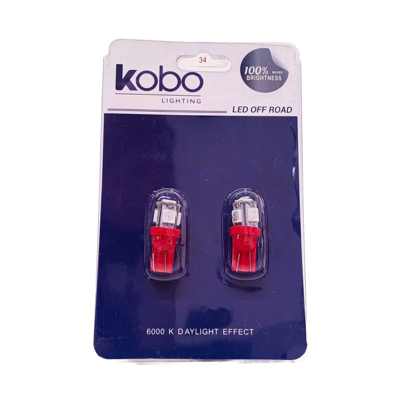 Kit Lamparas KOBO LED12961ROJ5P T10 5 LED SMD 5050 ROJO 12V