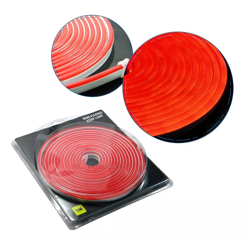 Tira Neon Led Roja Flexible 5 mts Exterior