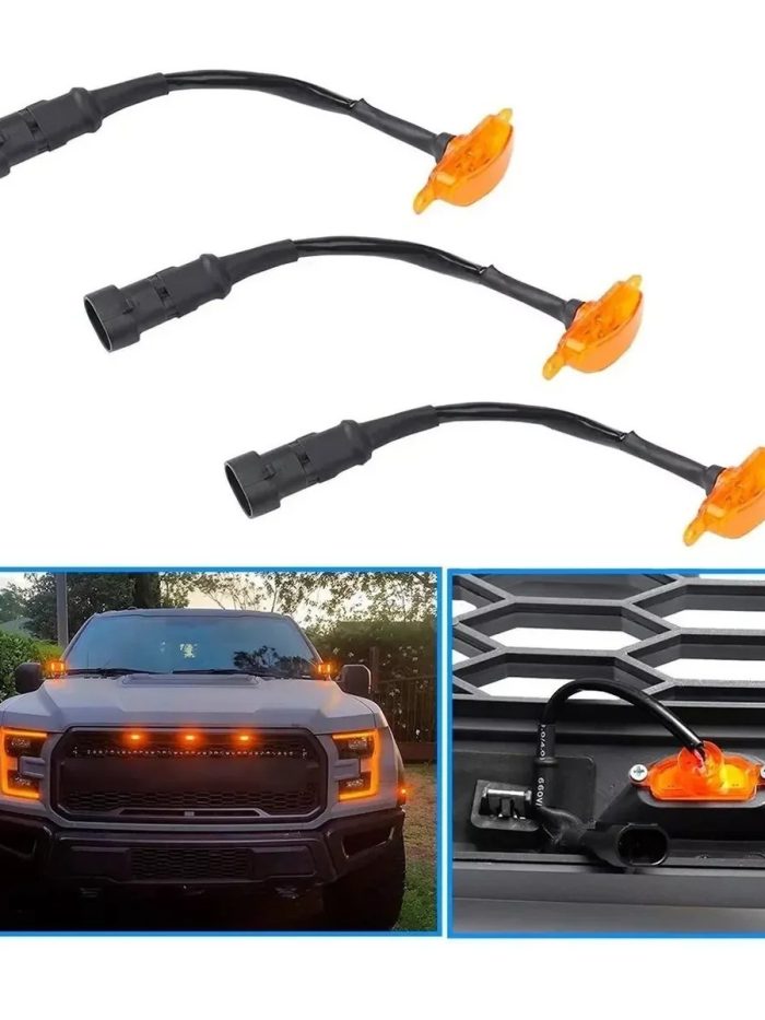 Kit 3 Faros LUX LED DJ-KD138810W Para Parrilla Tipo Raptor