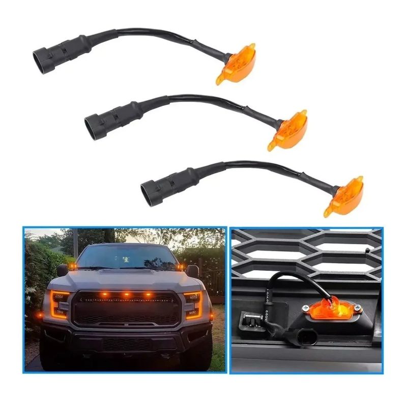 Kit 3 Faros LUX LED DJ-KD138810W Para Parrilla Tipo Raptor
