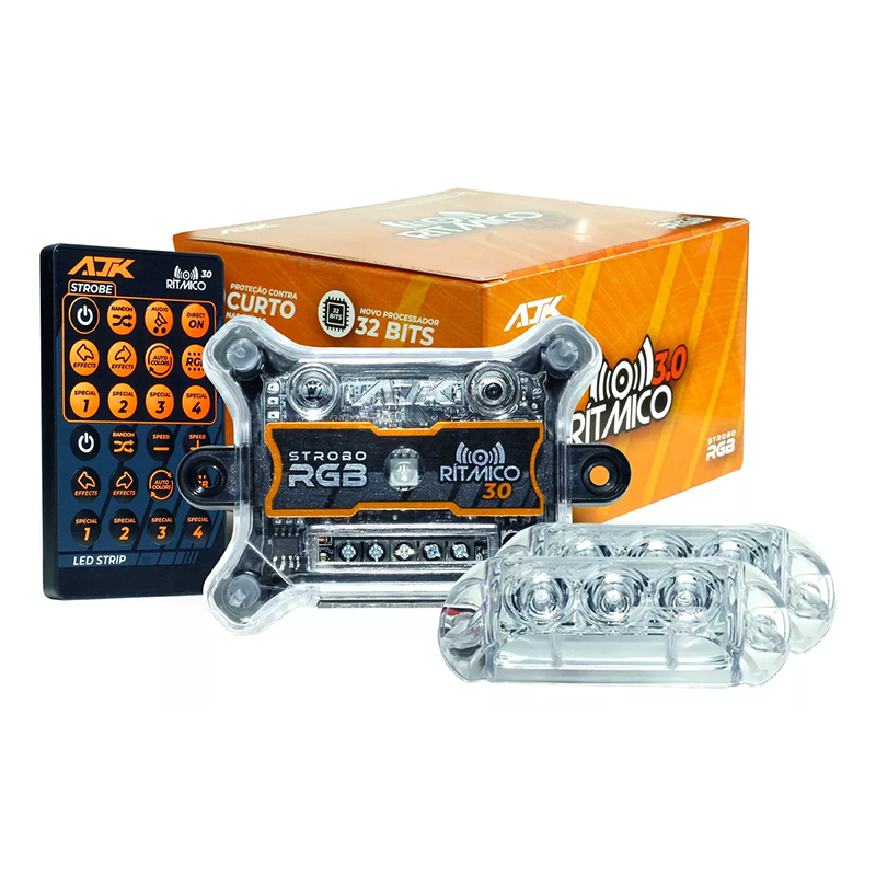 KIT AJK RITHYM STROBO RGB + 2 LED 6W + CONTROL