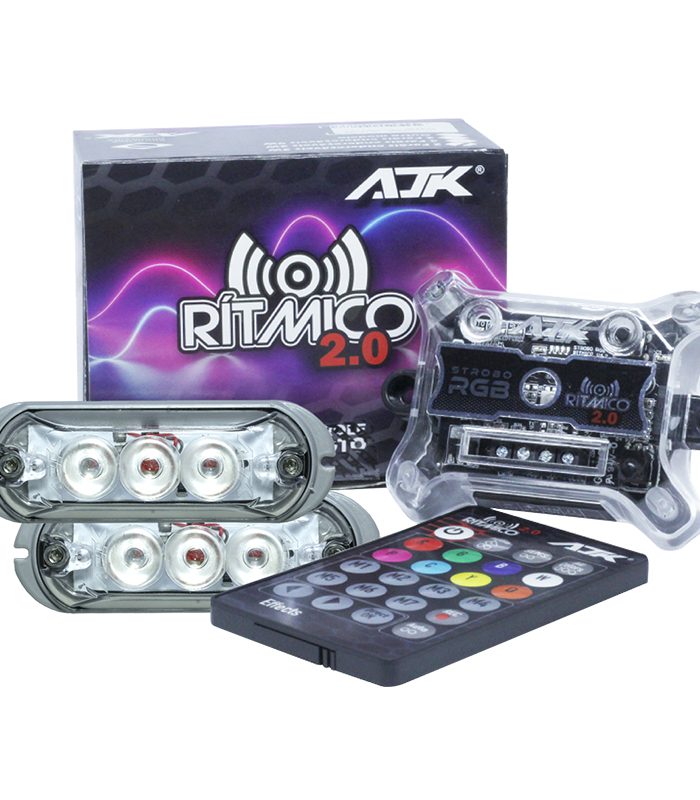 KIT AJK RITHYM STROBO RGB + 2 LED 9W + CONTROL