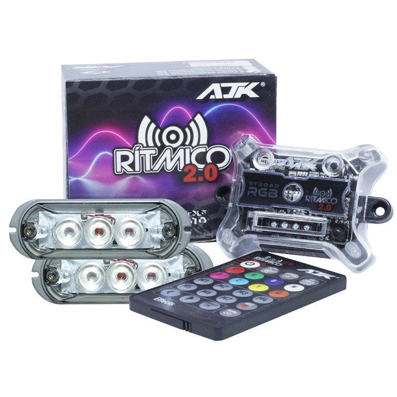 KIT AJK RITHYM STROBO RGB + 2 LED 9W + CONTROL