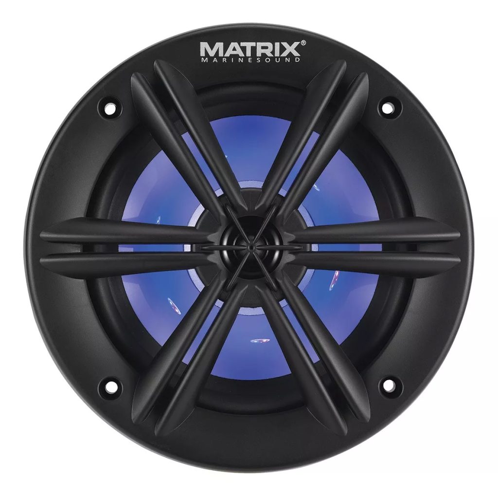 PARLANTES MATRIX MRX600B MARINOS 6.5″ 2V  RGB 200W NEGROS