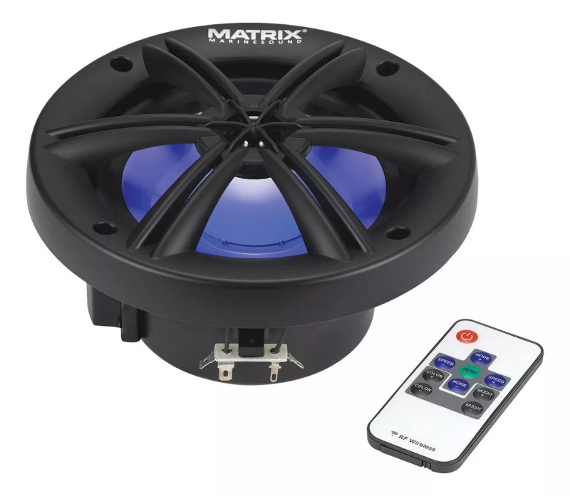 PARLANTES MATRIX MRX600B MARINOS 6.5" 2V RGB 200W NEGROS