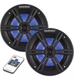 PARLANTES MATRIX MRX600B MARINOS 6.5" 2V RGB 200W NEGROS
