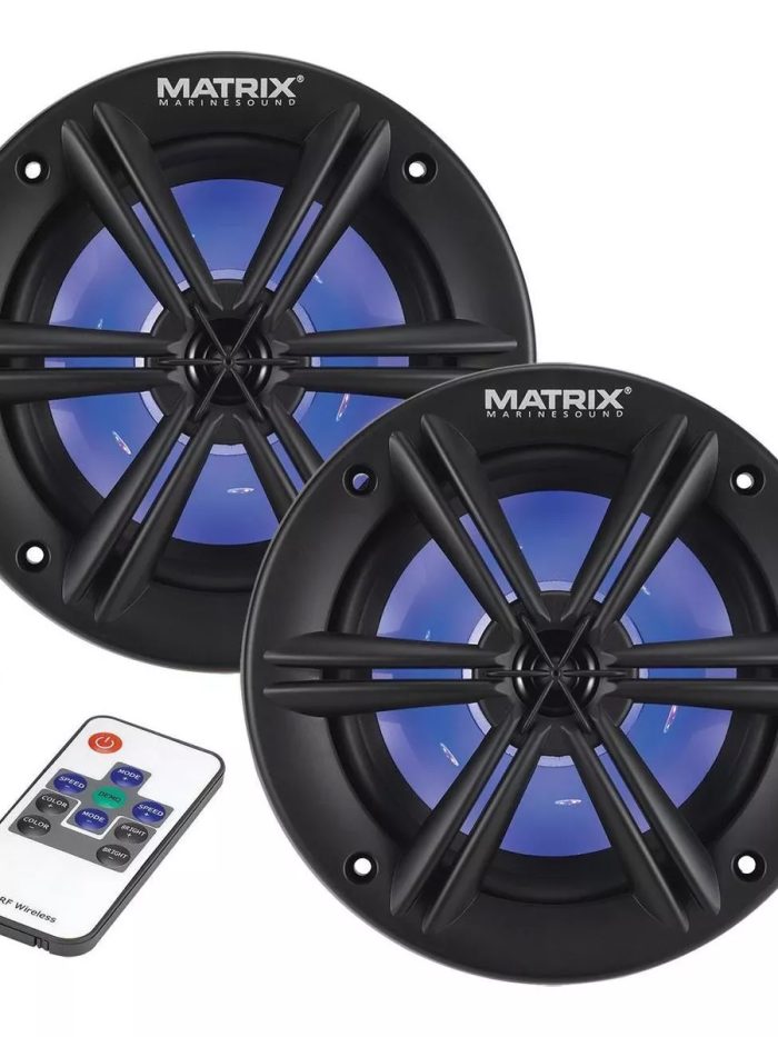 PARLANTES MATRIX MRX600B MARINOS 6.5" 2V RGB 200W NEGROS