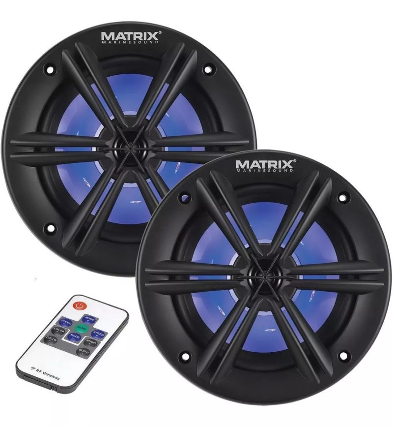 PARLANTES MATRIX MRX600B MARINOS 6.5" 2V RGB 200W NEGROS