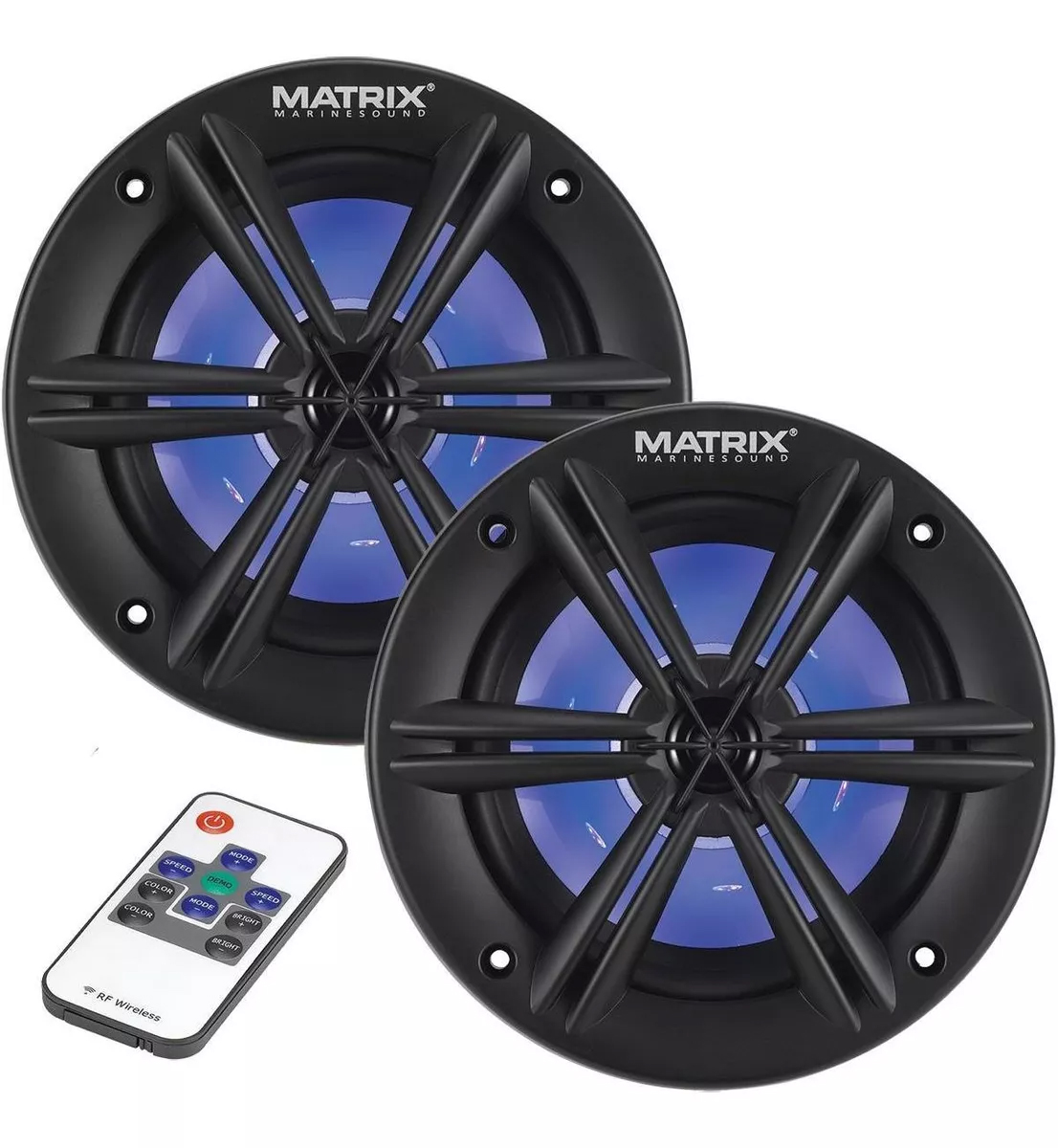PARLANTES MATRIX MRX600B MARINOS 6.5" 2V  RGB 200W NEGROS