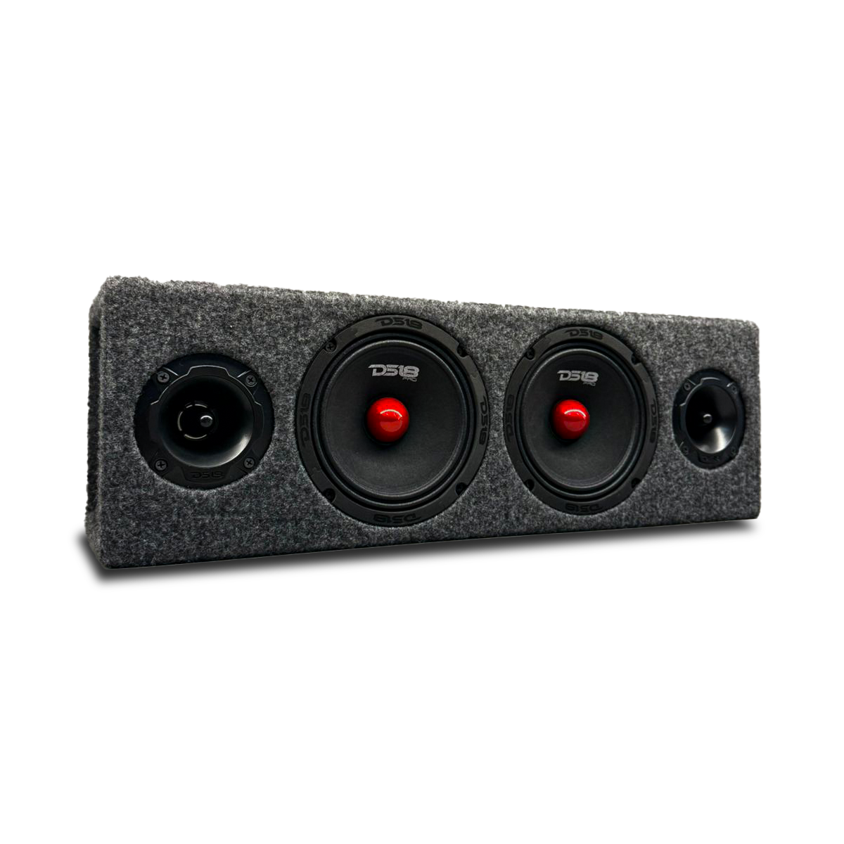 Combo Rack Medios Ds18 X2 + Super Tweeter Ds18 X2 + Rackera