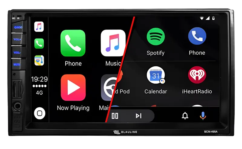 ESTEREO DOBLE DIN BLAULINE BCM-495A 7" CARPLAY POR CABLE