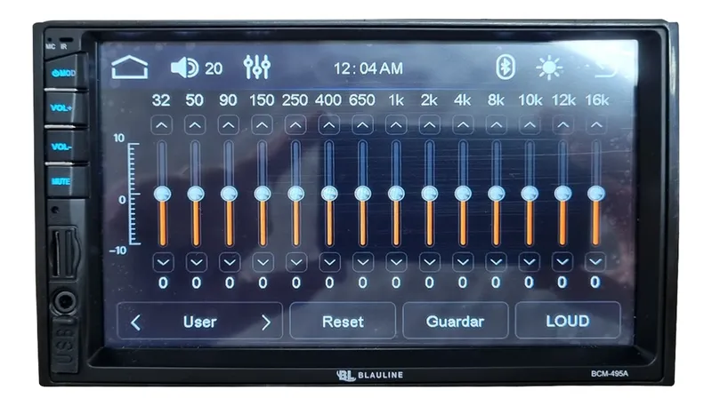 ESTEREO DOBLE DIN BLAULINE BCM-495A 7" CARPLAY POR CABLE