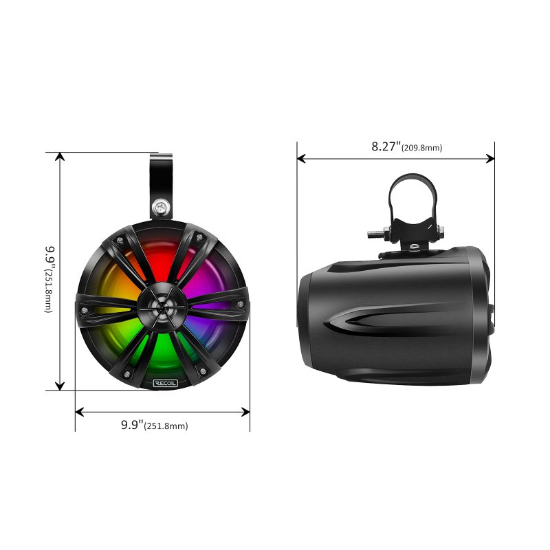 Juego Parlantes Torres Marinas Recoil R65 6 PuLG. 80 Rms Rgb