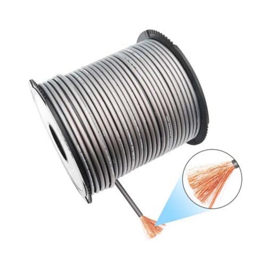 Rollo De Cable Recoil Rg10-250 10ga Color Gris Por Metro