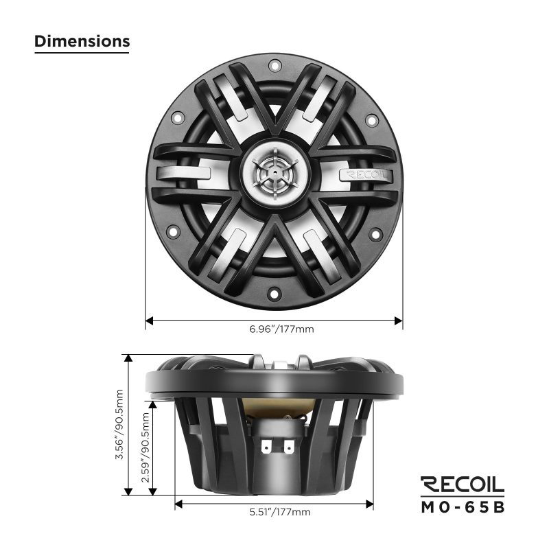 Parlantes Marinos Recoil M0-65b 6 Pulgadas 120rms 2 Vias