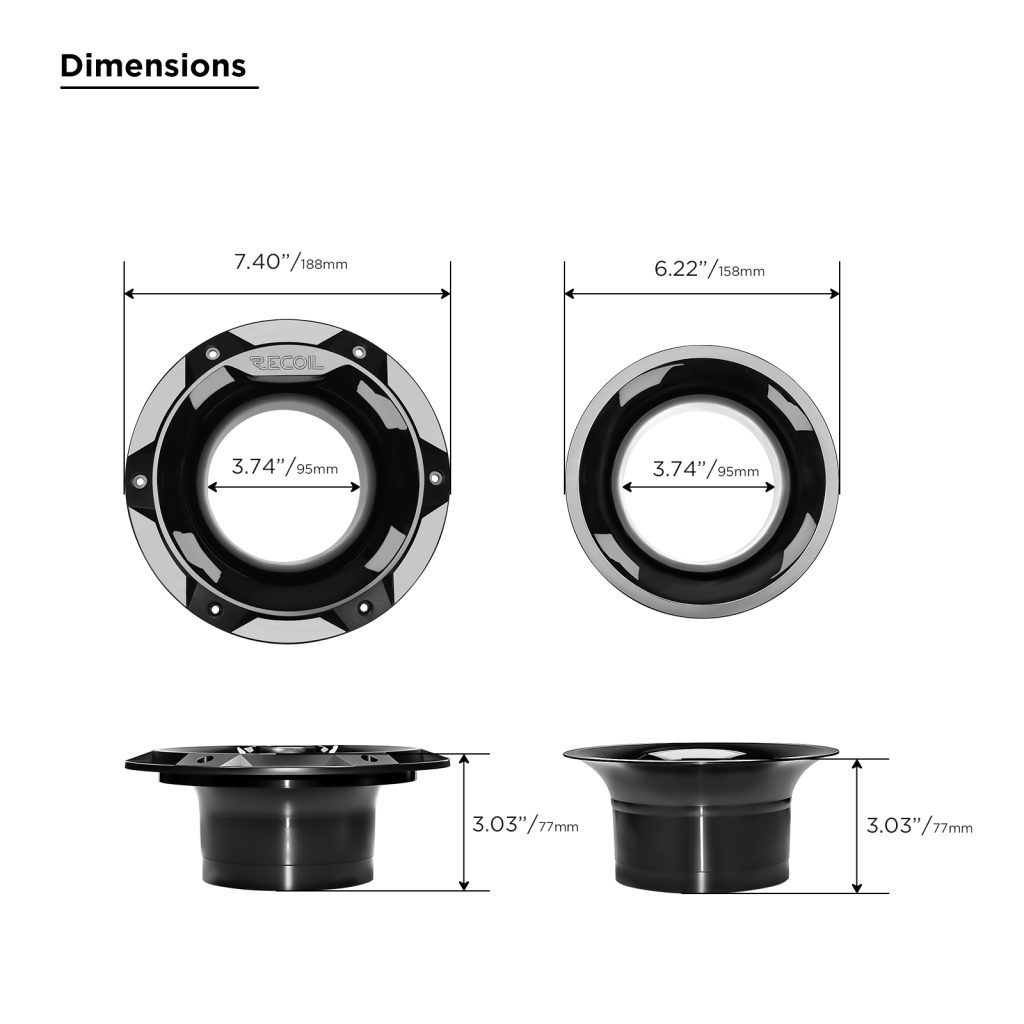 Kit Tubo De Sintonía Para Cajones Acústicos Recoil Ap4 Negro