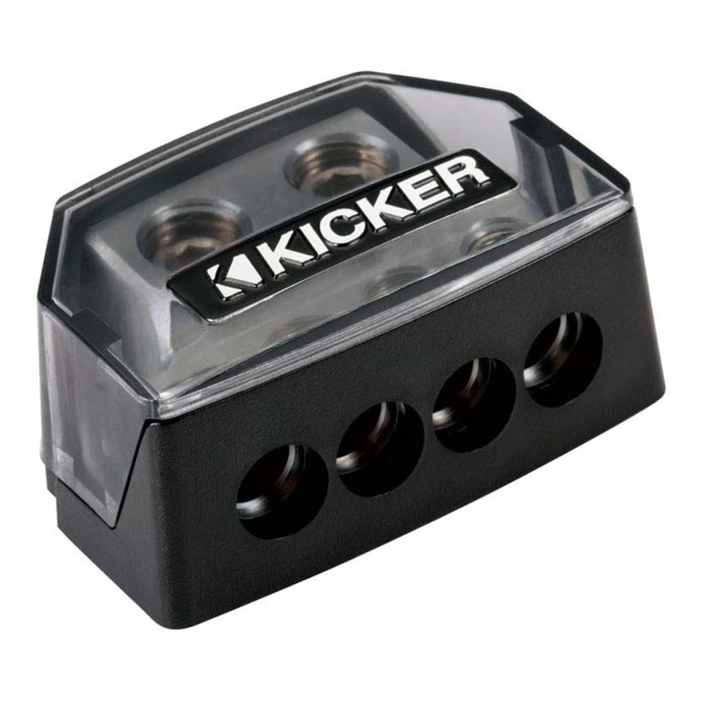 BLOQUE DISTRIBUIDOR KICKER DB4 PARA CABLE DE 0 A 8 GA – imagen 2