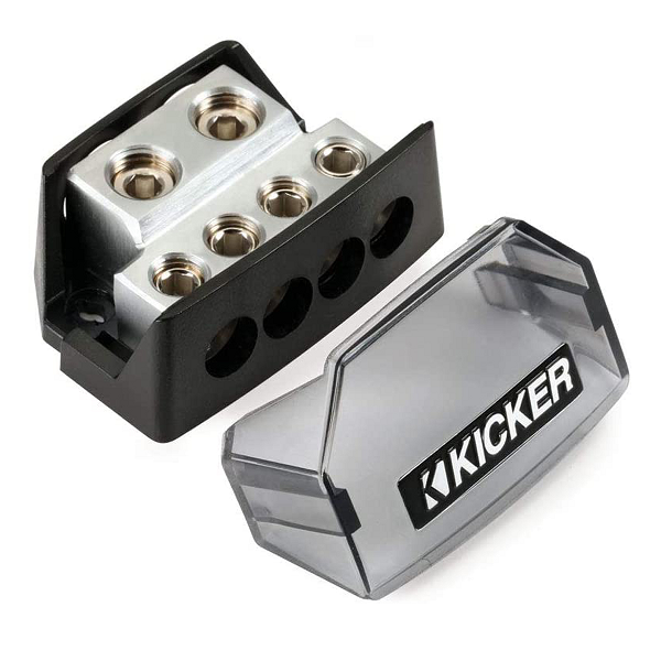 BLOQUE DISTRIBUIDOR KICKER DB4 PARA CABLE DE 0 A 8 GA