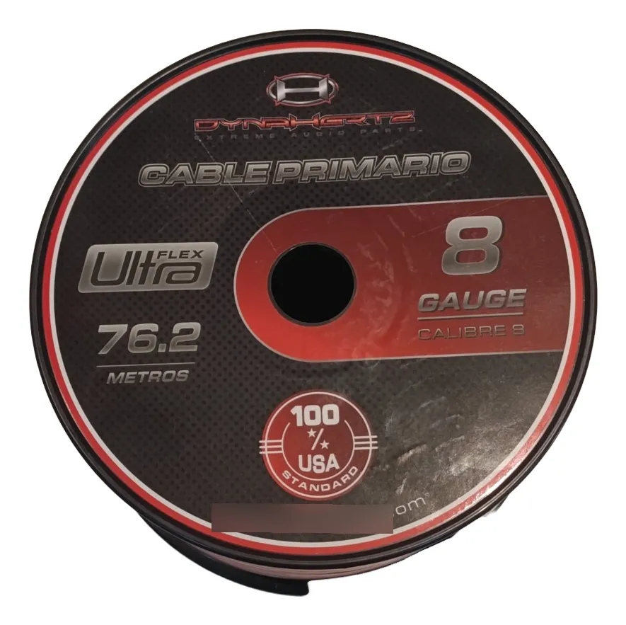 Rollo De Cable Dynahertz 8ga Por 76 Metros Color Rojo – imagen 2