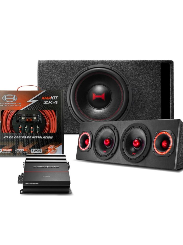 Combo Dynahertz H012 + Potencia Rt 1200.4 + Rackera + Cables