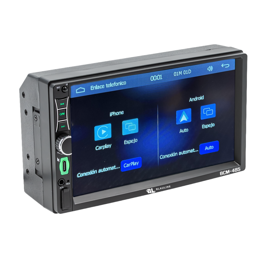 Estereo Doble Din Blauline Bcm-485 Carplay X Cable – imagen 1