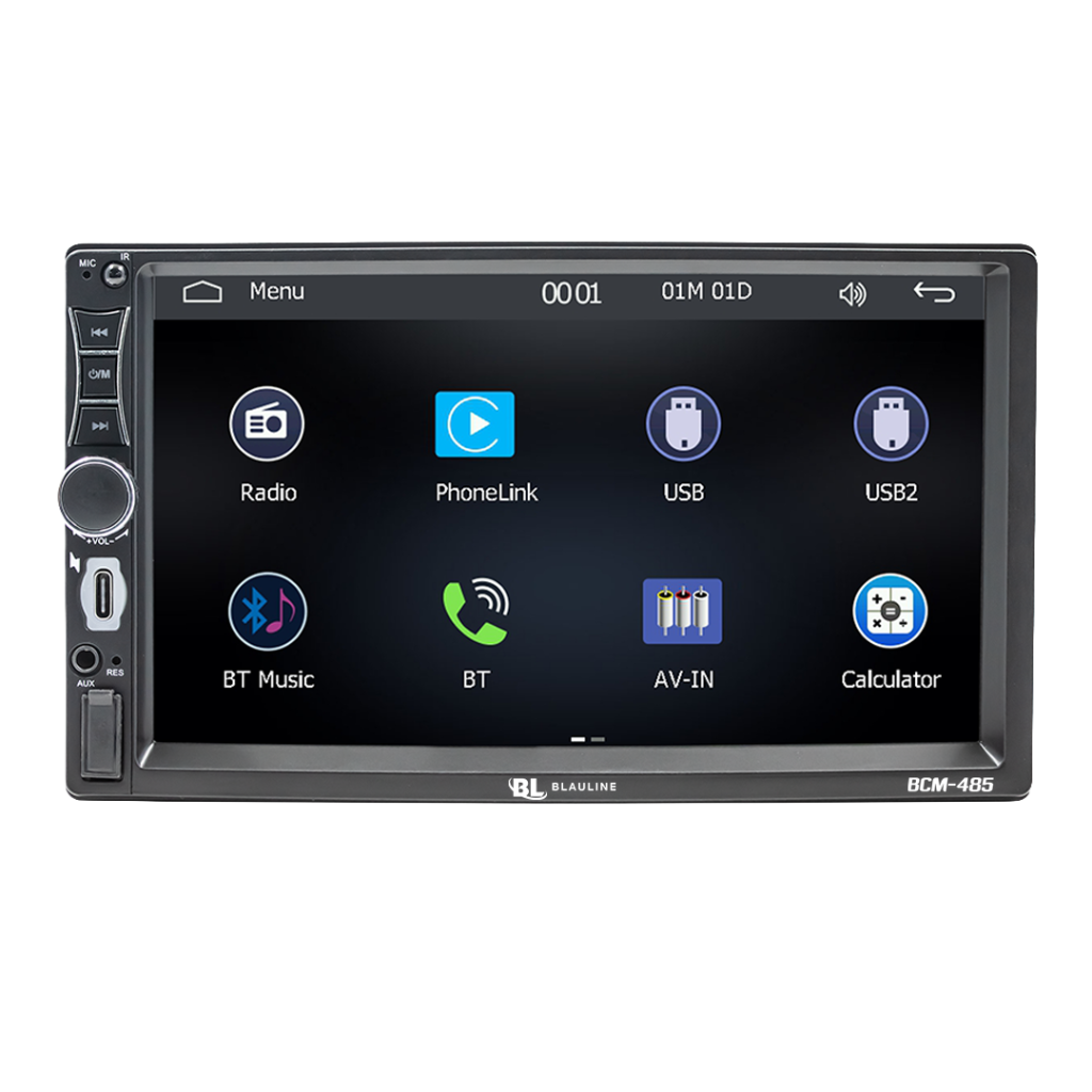 Estereo Doble Din Blauline Bcm-485 Carplay X Cable – imagen 2