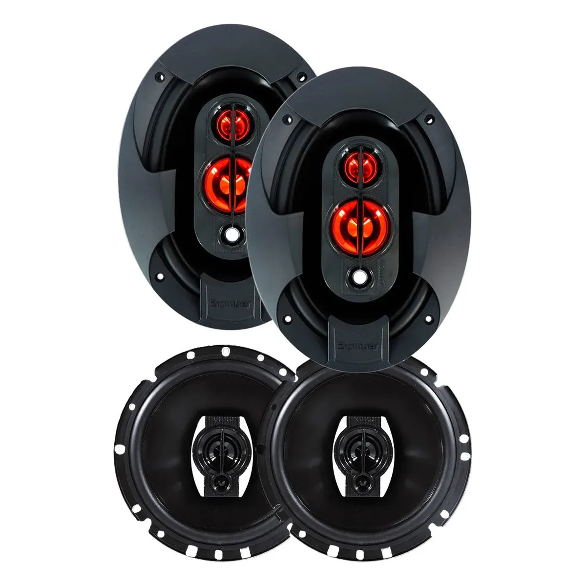 Combo 2 Parlantes Bomber BBR 6x9 65W RMS+ 2 Parlantes BBX 6 Pulgadas 65W RMS