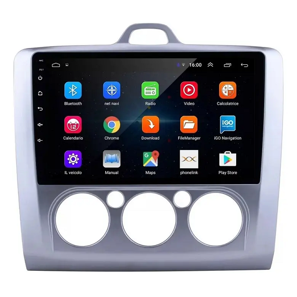 Pantalla Multimedia Android 9 Pulgadas Ford Focus 2 Perillas Aire