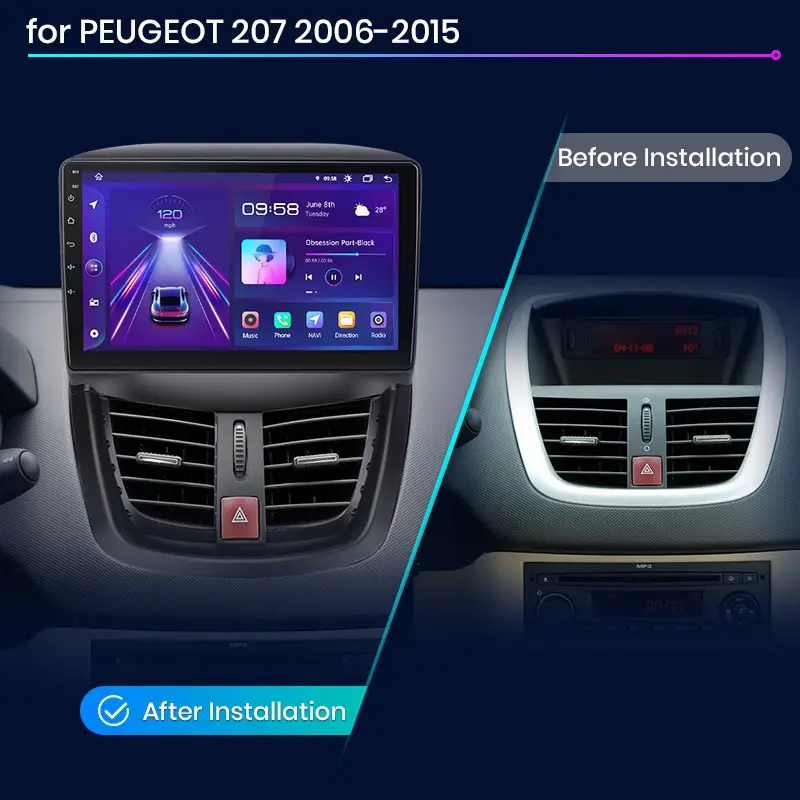 Pantalla Multimedia Android Peugeot 207 9 Pulgadas 4gb Car Play Gps – imagen 4