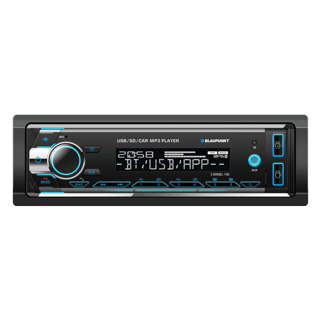 Estereo Blaupunkt Carmel 140 1 Din Bluetooth USB 3 Pares RCA 4x50W Frente Desmontable – imagen 1