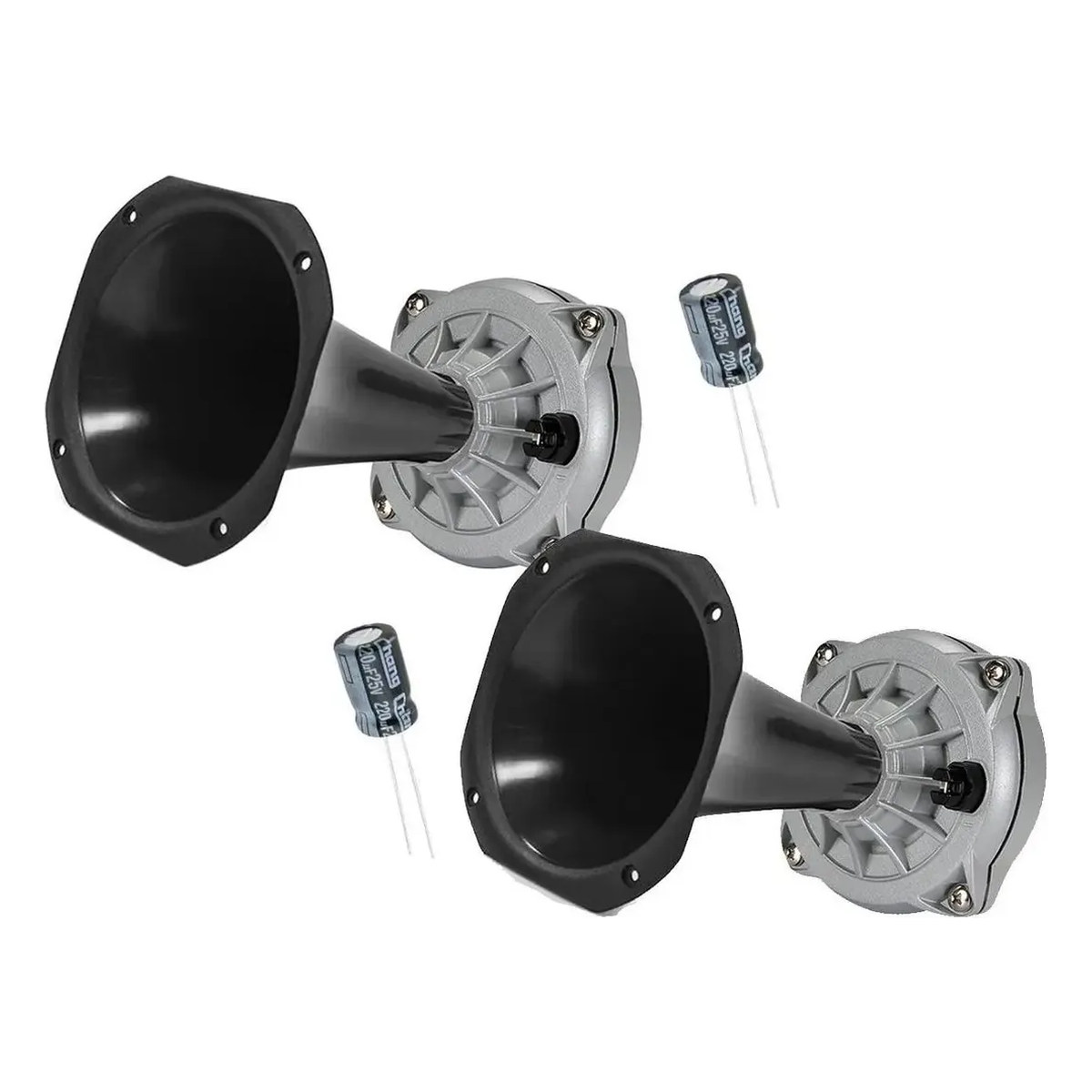 Combo 2 Drivers Blauline BD-250 + 2 Cornetas Permak Cortas+ 2 Capacitores